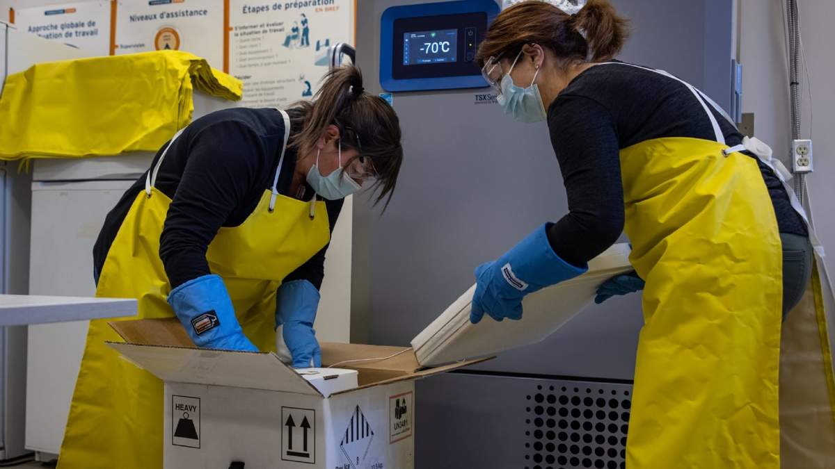 Las vacunas de Pfizer/BioNTech deben ser transportadas y almacenadas temperaturas de alrededor de -70°C. Fuente: (Twitter)