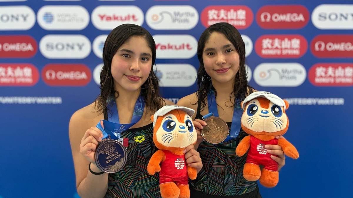 Las clavadistas Lía y Mía Cueva ganaron medalla de bronce