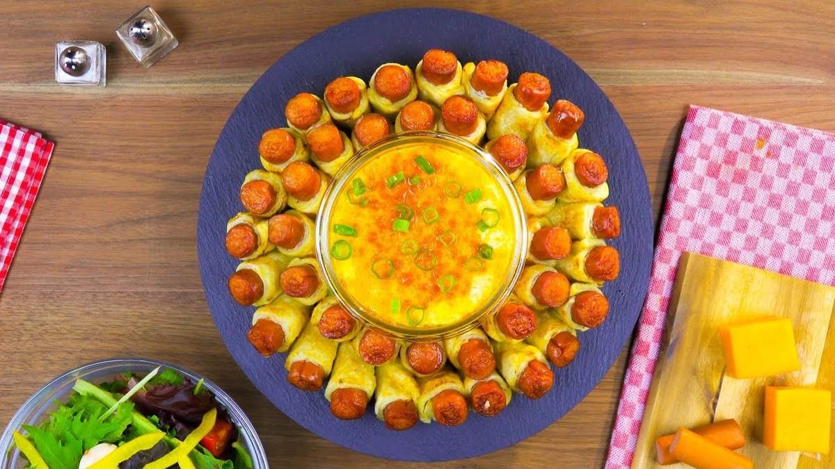 Salchichas envueltas. Fuente: (Youtube)