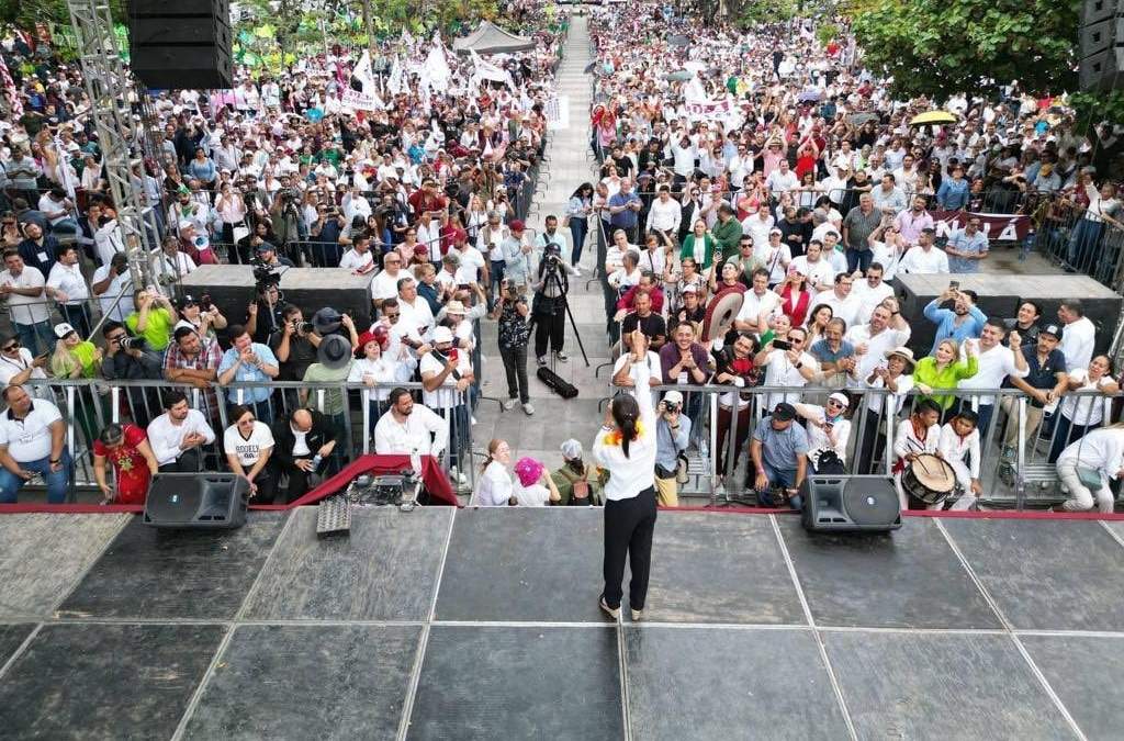 Claudia Sheinbaum, aspirante presidencial de Morena, en Guadalajara, Jalisco, el 9 de julio de 2023