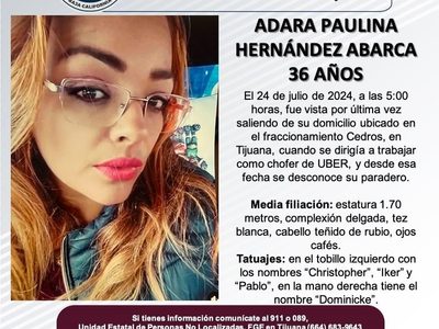 Buscan a Adara Paulina, conductora de Uber desaparecida desde hace seis días