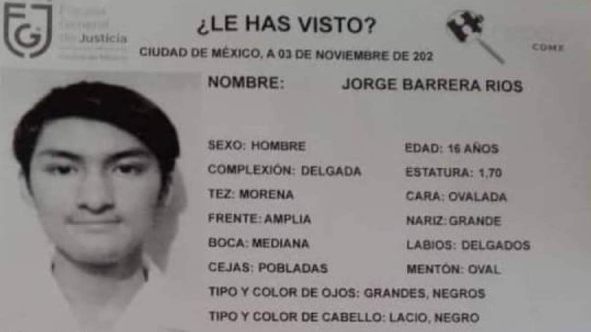 Jorge Barrera Ríos desapareció tras ser víctima de una broma de sus compañeros