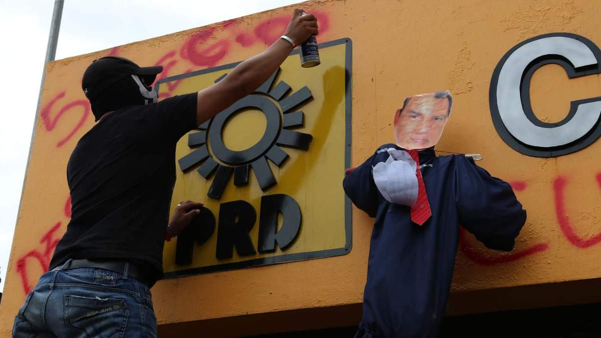 Protesta en Iguala, en 2014