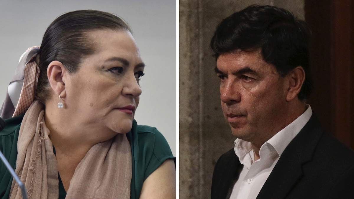La presidenta del INE y el vocero presidencial