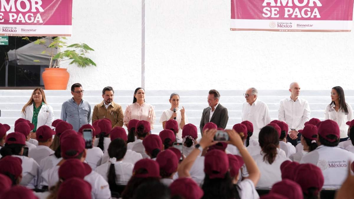 La presidenta Claudia Sheinbaum en Tlaquepaque, Jalisco, con motivo del programa "Salud casa por casa", este domingo 25 de mayo de 2025