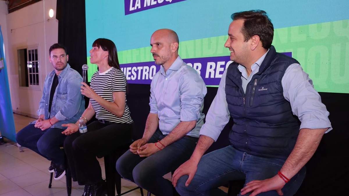 Julieta Corroza  y Juan Luis Ousset candidatos de La Neuquinidad. Fuente: (Noticias 7)