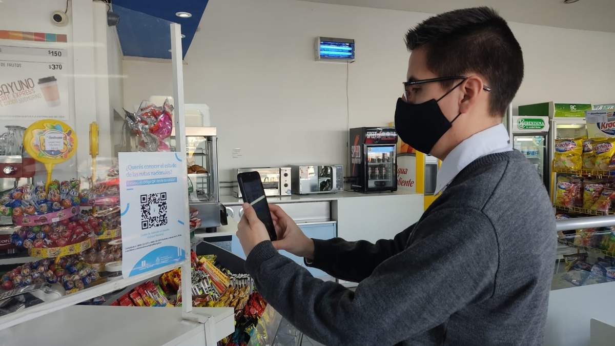 Uno de los QR implementados por Vialidad Nacional. Fuente: (Twitter)