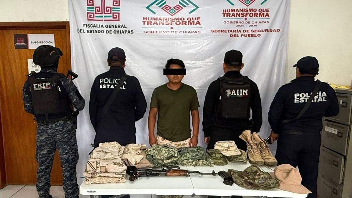Autoridades de Chiapas detienen a Jorge "N", uno de los presuntos responsables de emboscar y calinar a cinco policías en Frontera Comalapa