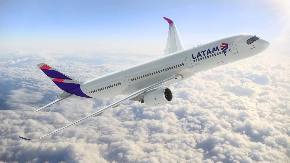 Avión de LATAM. Fuente: (Twitter)