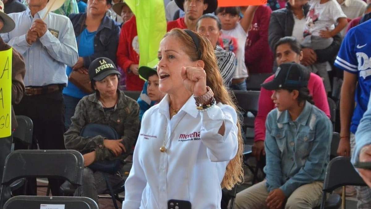 La dirigente estatal de Morena, Olga Lucía Romero Garci Crespo