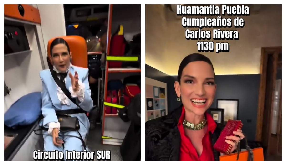Natalia Jiménez en la ambulancia y en su destino en Huamantla, Puebla.