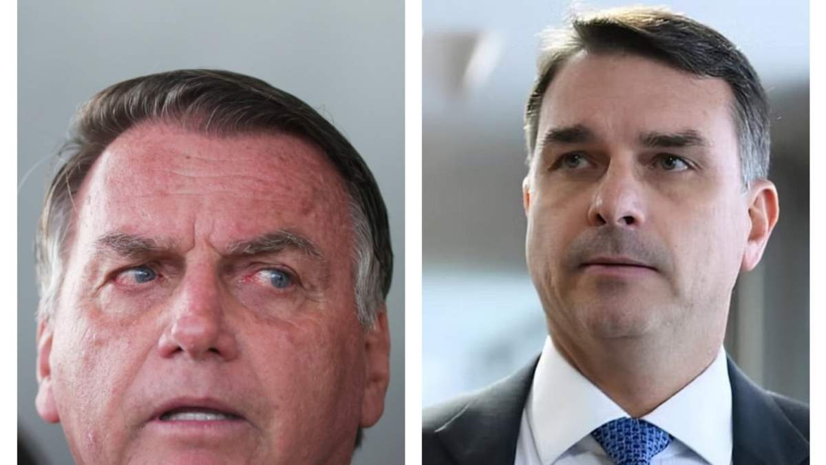 El expresidente de Brasil Jair Bolsonaro y su hijo Flávio
