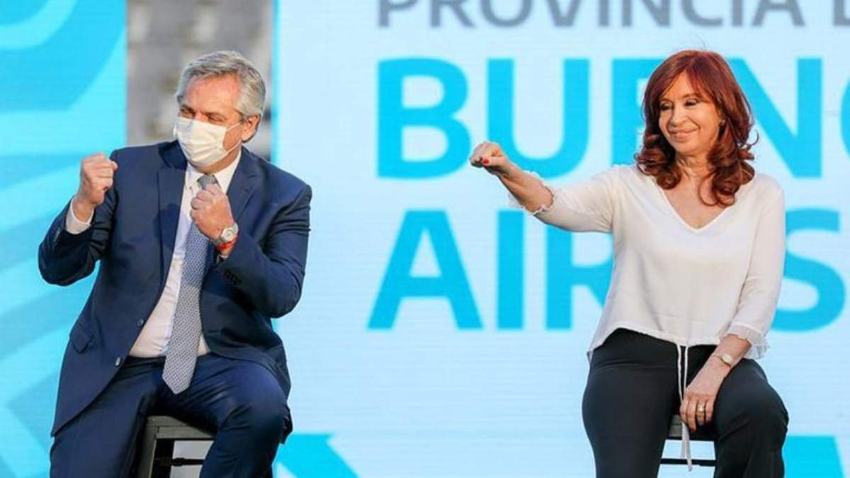 El presidente Alberto Fernández y la vicepresidente Cristina Fernández de Kirchner. Fuente: (Facebook)