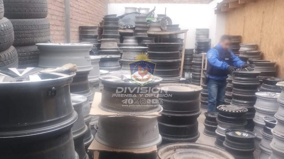Decenas de llantas robadas fueron secuestradas el viernes. Fuente: (Policía de Neuquén)