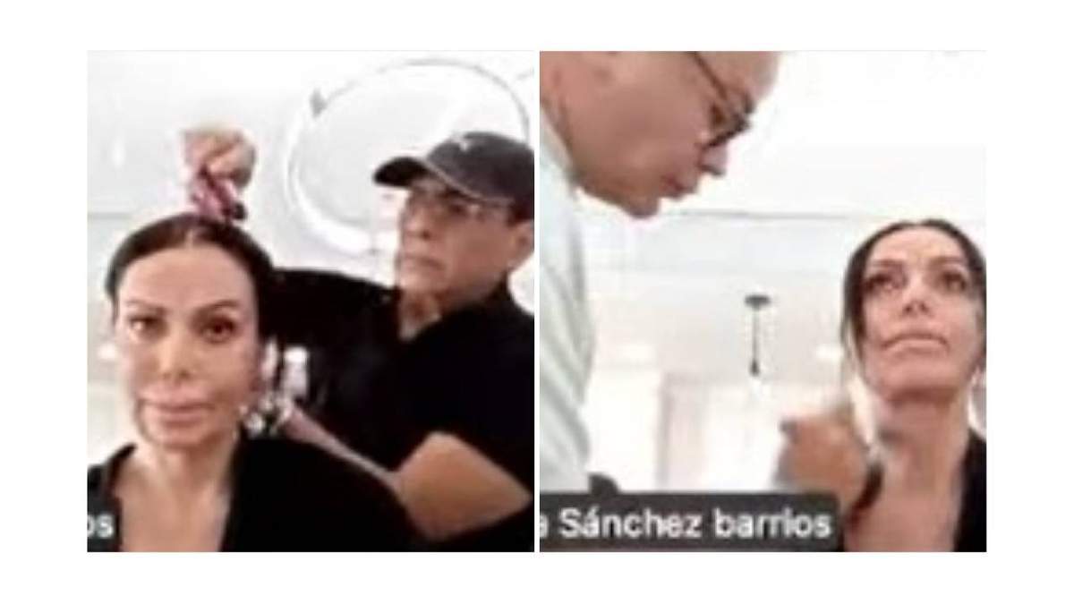 La diputada Diana Sánchez Barrios es peinada y maquillada durante sesión virtual de la Comisión de Asuntos Laborales, Trabajo y Previsión Social del Congreso de la Ciudad de México