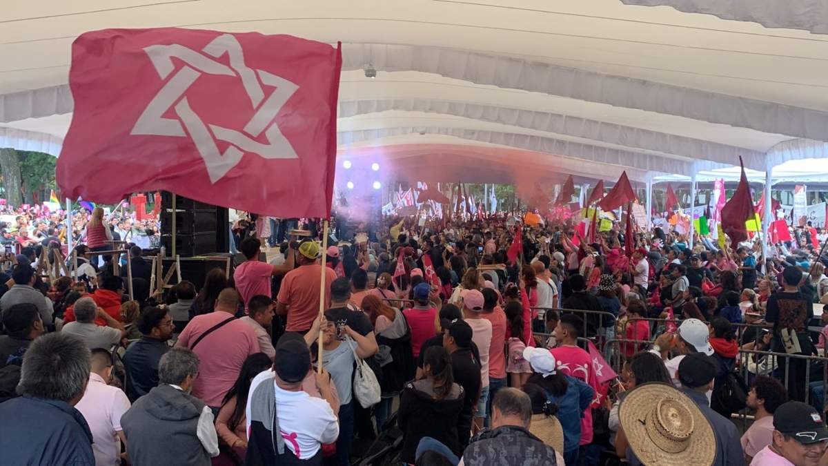 La Estrella de David, presente en la asamblea informativa de Claudia Sheinbaum en la alcaldía Cuauhtémoc