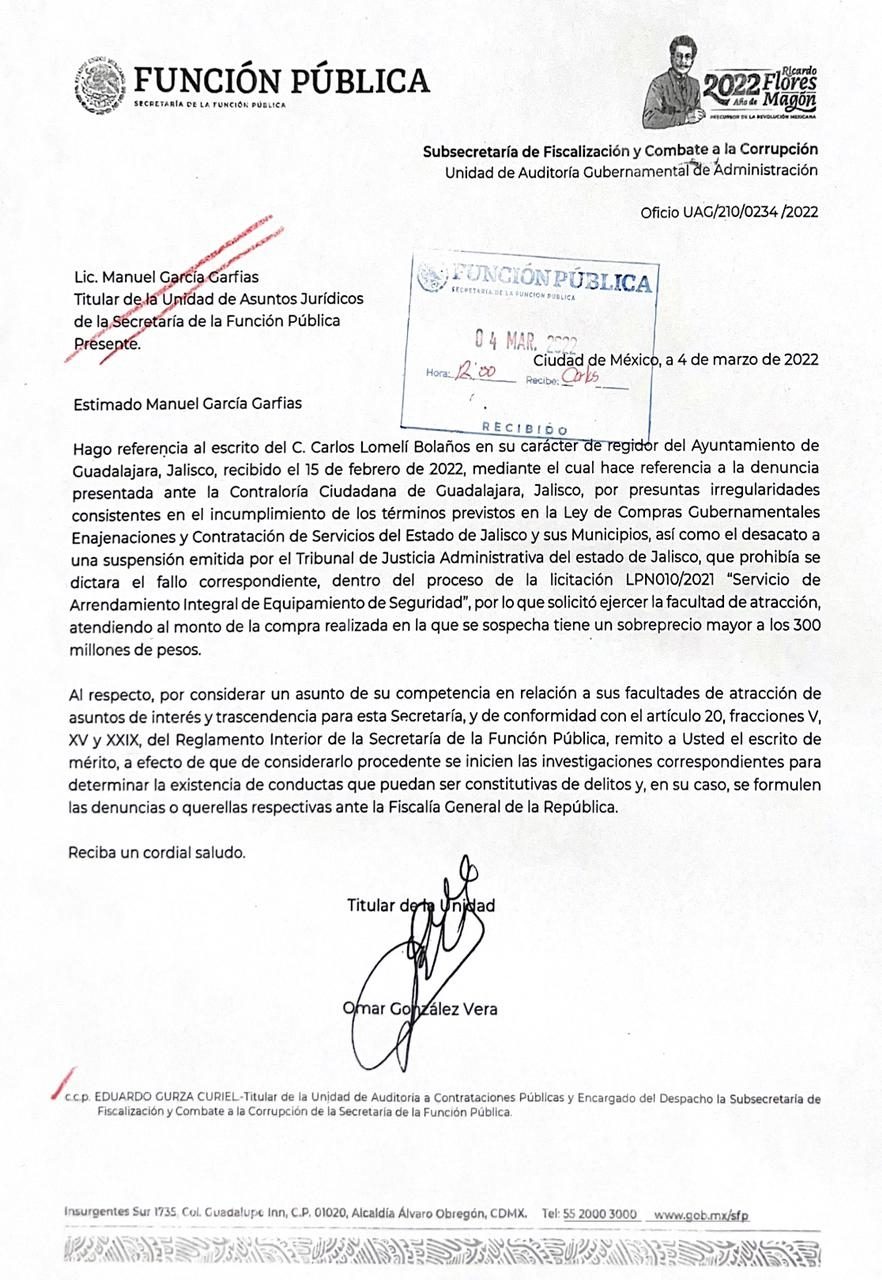 Oficio Guadalajara