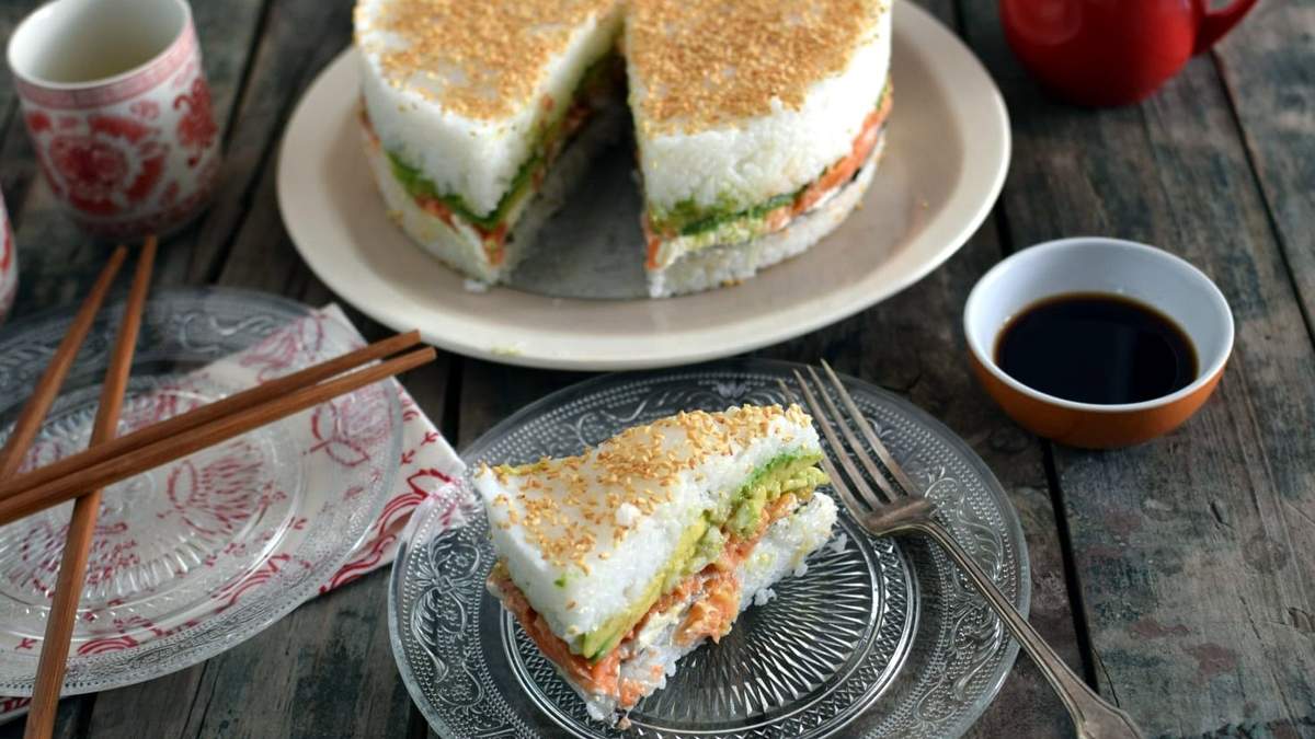 Torta de sushi. Fuente: (Instagram)
