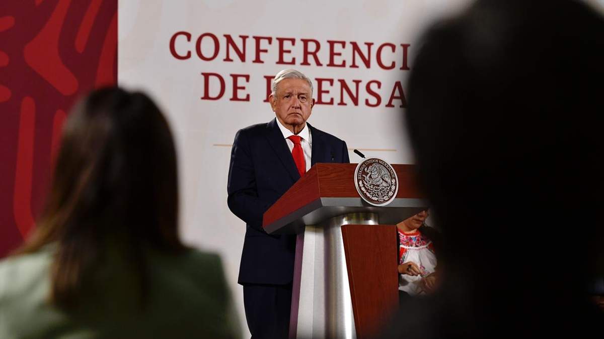 El presidente durante la conferencia matutina en Palacio Nacional