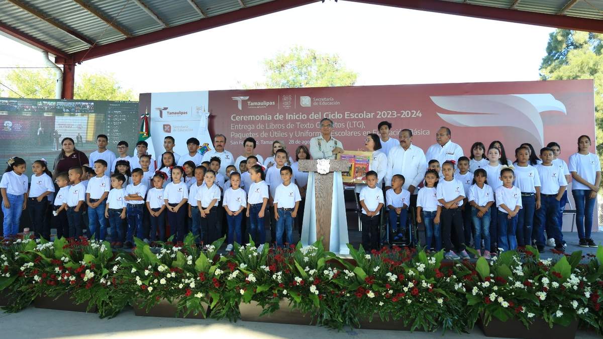 Tamaulipas participa con el presidente López Obrador en ceremonia del nuevo ciclo escolar