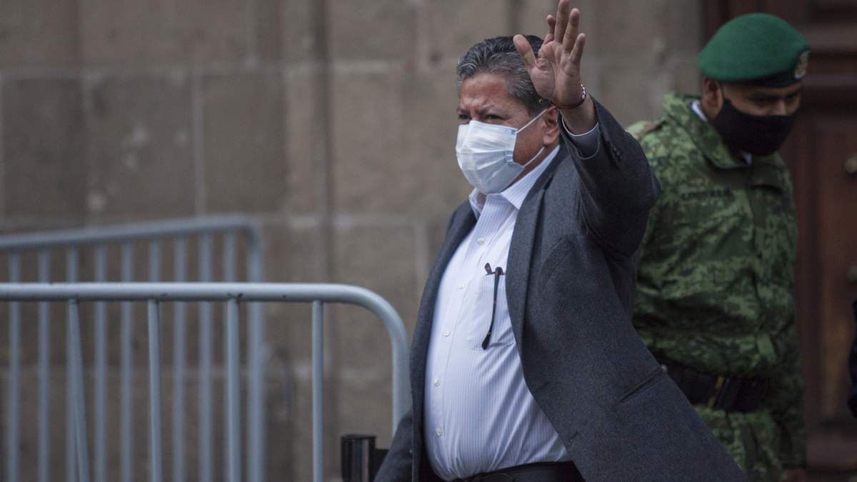 David Monreal saliendo de Palacio Nacional