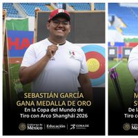 Arqueros Sebastián García y Maya Becerra ganan oro y plata en Copa del Mundo