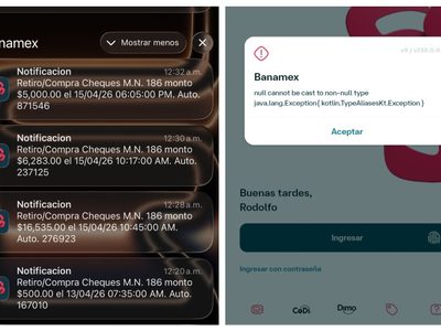 Cuantahabientes de Banamex reportan fallas en su app y banca electrónica