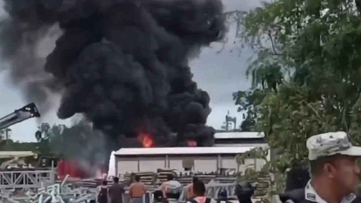 El incendio en instalaciones del Tren Maya