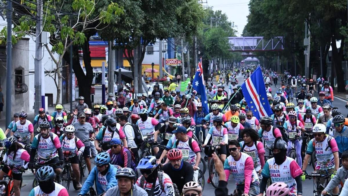 La rodada sobre Calzada de Tlalpan rumbo al Estadio Banorte