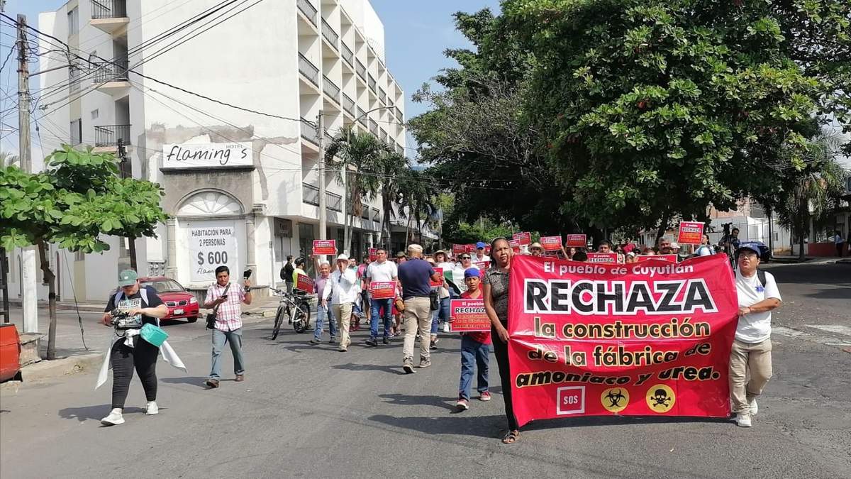 Manifstación contra la instalacipon de una planta de amoniaco en Colima