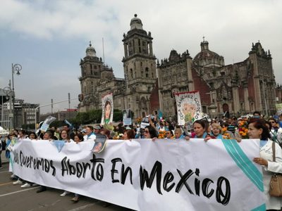 "¡Vida sí, aborto no!", claman manifestantes en la CDMX