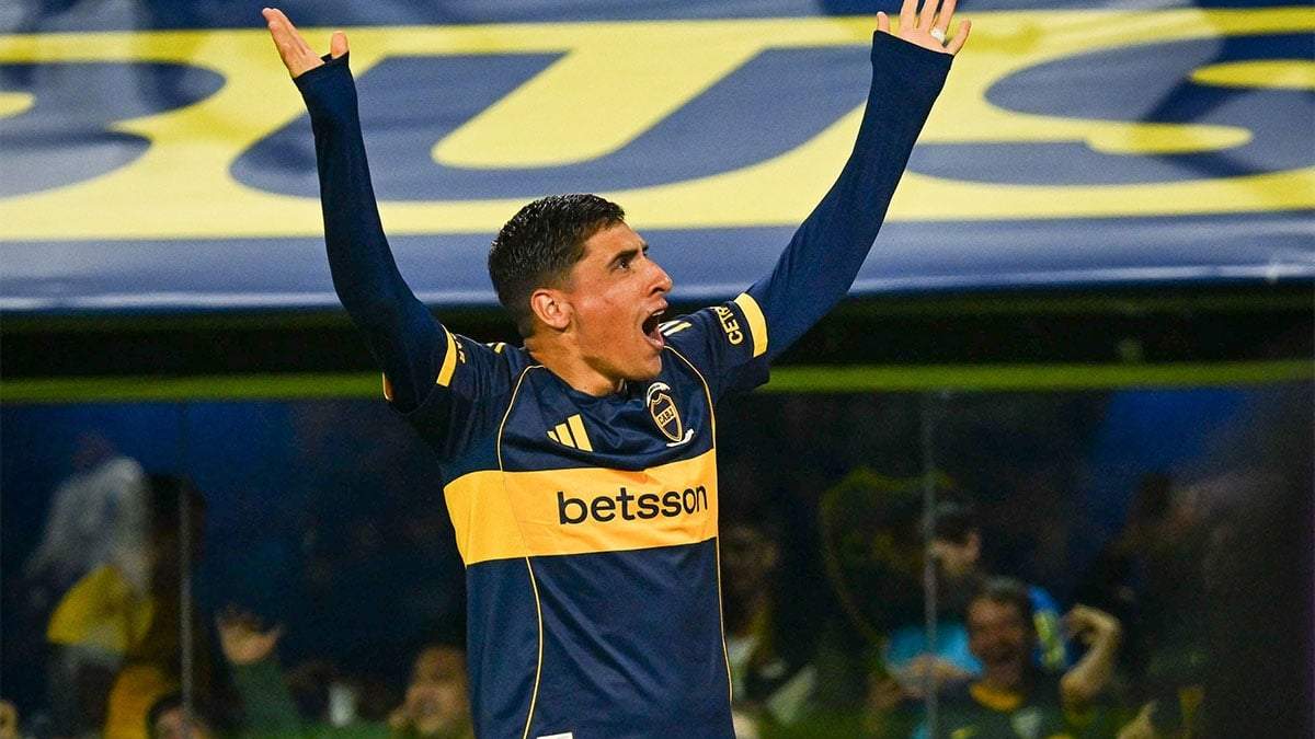Miguel Merentiel anotó los dos goles de Boca