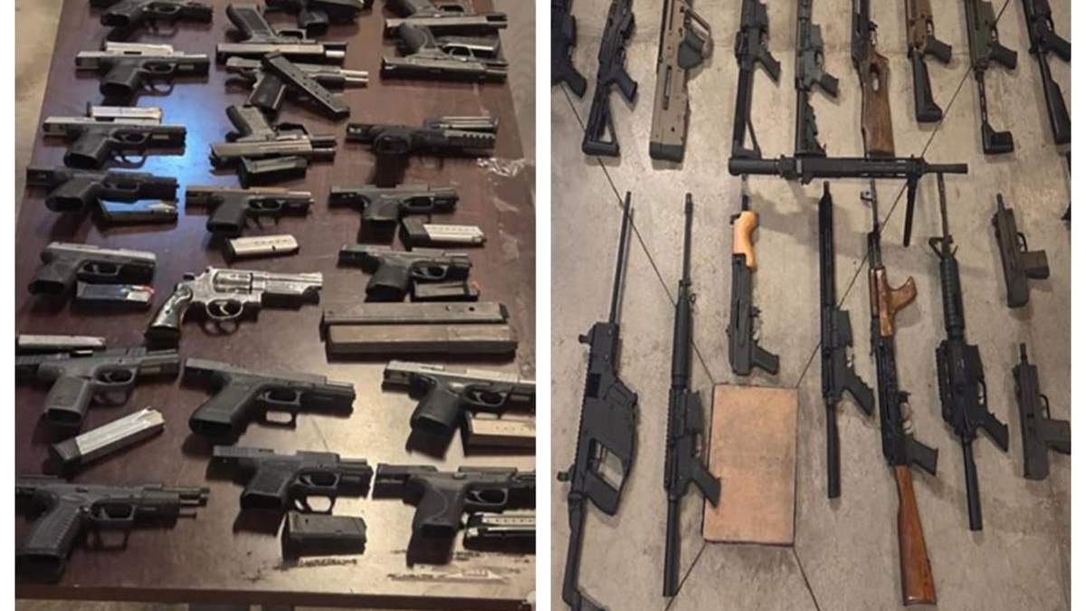 Las armas decomisadas en Tijuana