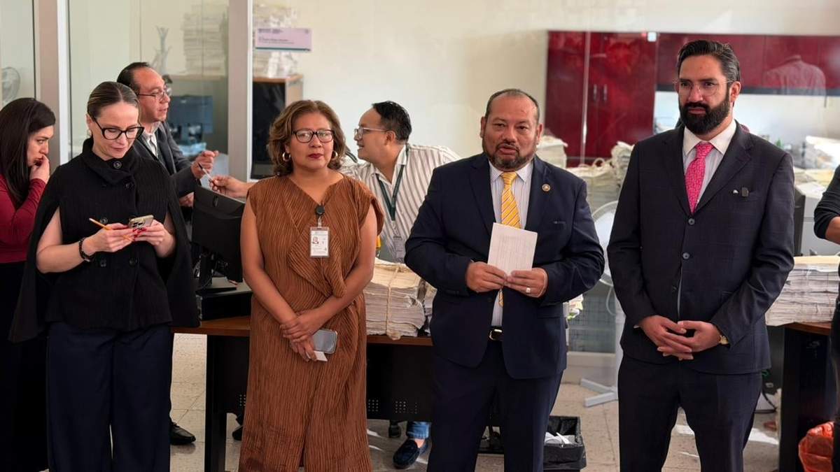 Los magistrados del TDJ de la CDMX, Ixchel Álzaga Alcántara, Nahyeli Ortiz Quintero, el presidente Nicolás Jerónimo Alejo y Diego Armando Guerrero García Alejo