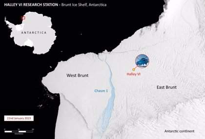 Iceberg de 1.550 kilómetros cuadrados se desprendió de la plataforma de hielo Brunt