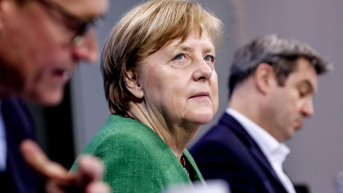 La canciller de Alemania, Angela Merkel, con los gobernadores regionales. Fuente: (Twitter)