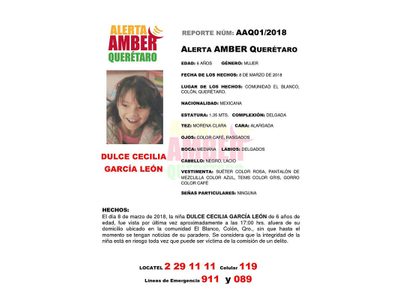 Desaparece niña en Querétaro; ofrecen 250 mil pesos para dar con el paradero