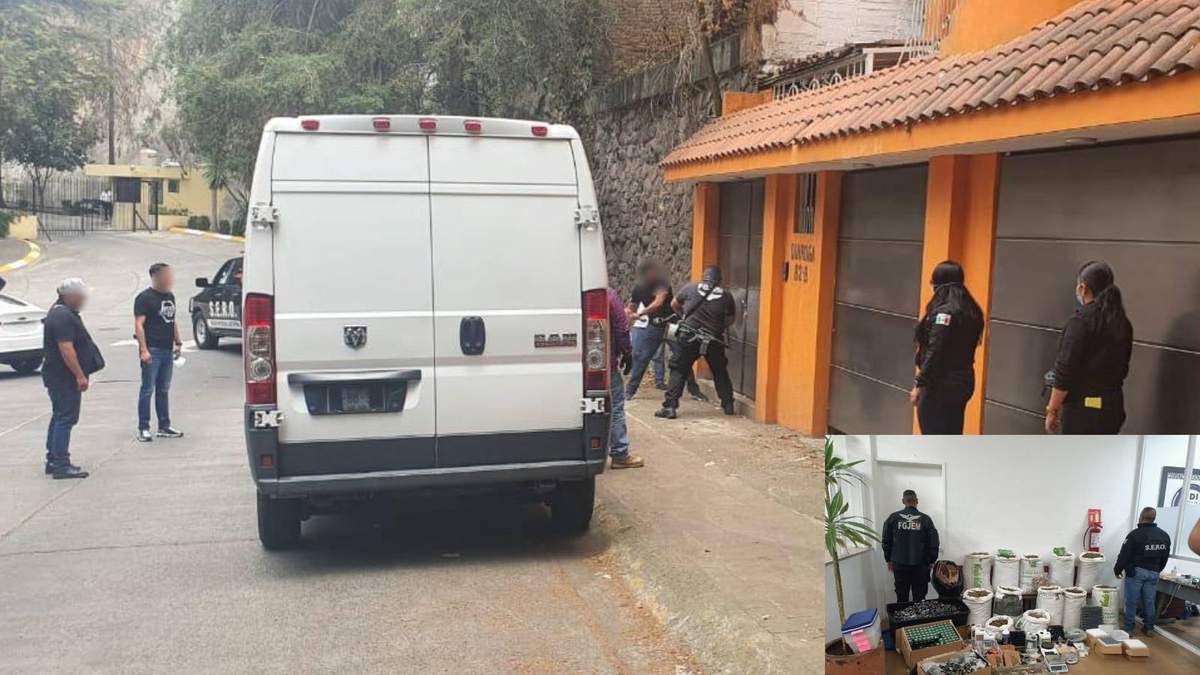 LA FGJ-Edomex cateó un inmueble que funcionaba como narcolaboratorio en una exclusiva zona de Huxquilucan