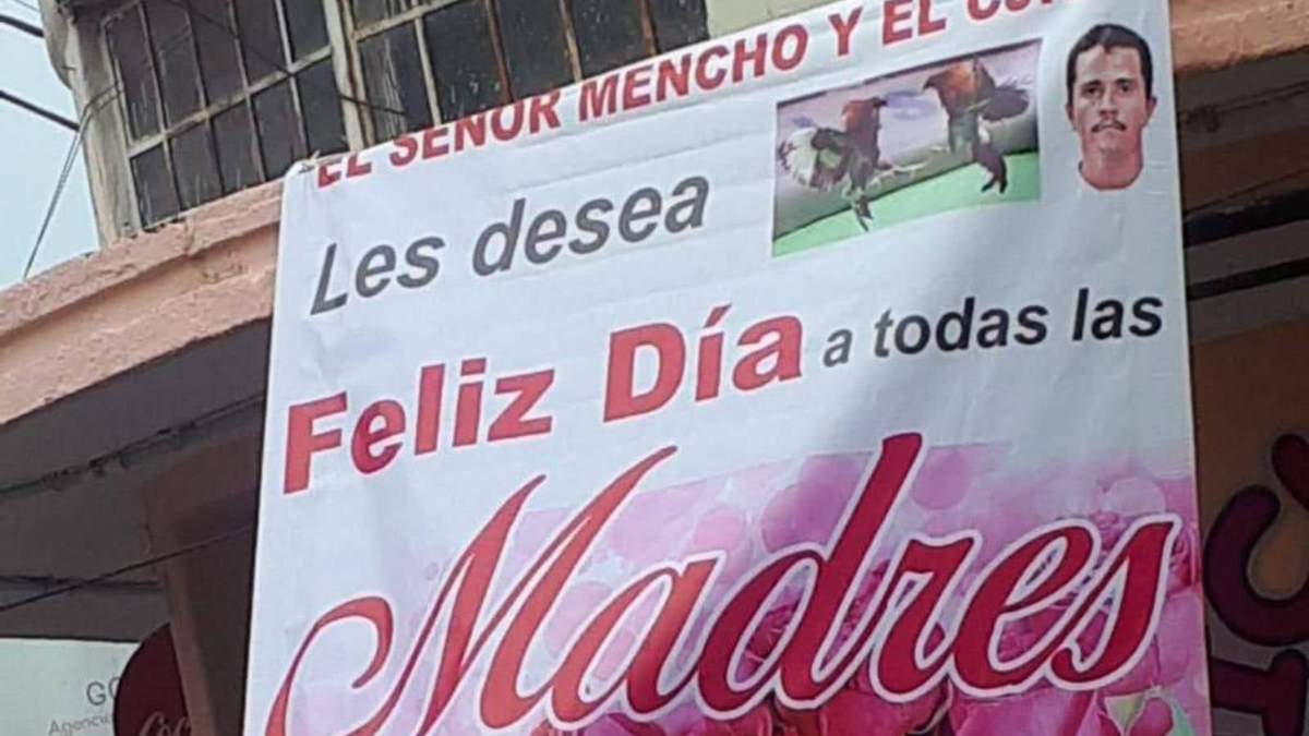 Una de las mantas desplegadas en Jalisco