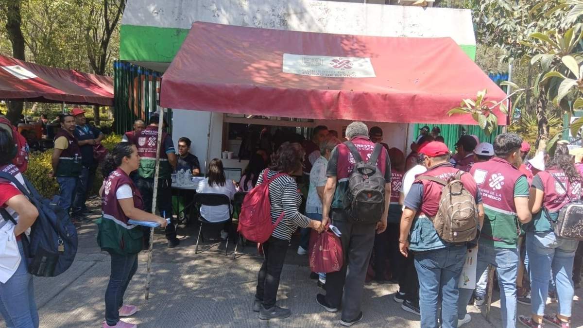 El puesto de mando del gobierno de la CDMX en el Parque San Lorenzo de la colonia Del Valle