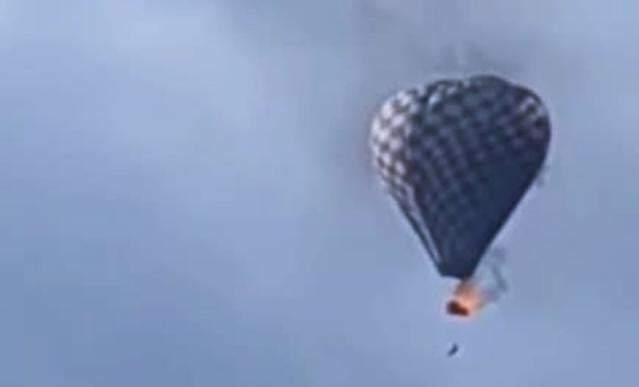 Hombre cae al vació mientras su globo aerostático se incendiaba en Zacatecas