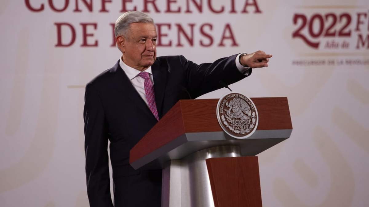 El presidente en la conferencia de Palacio Nacional este lunes