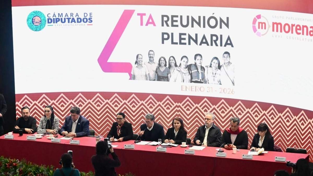 Rosa Icela Rodríguez durante la reunión plenaria de Morena