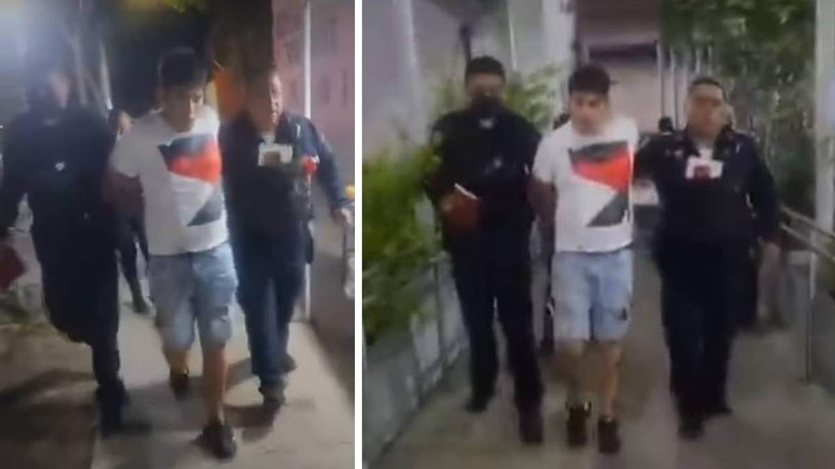 Hombre detenido por elementos policiacos en San Juan de Aragón, Gustavo A. Madero, por portar un arma y disparar contra los elementos