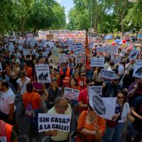 Protesta masiva en Madrid por aumento de costos de viviendas: "Nos cuesta la vida”