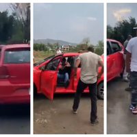 Conductor recibe una golpiza tras chocar y atropellar a una mujer en Oaxaca (Video)