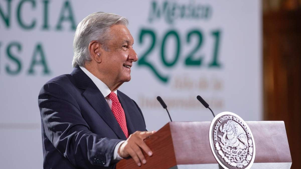 AMLO durante la conferencia matutina de este 22 de junio de 2021.