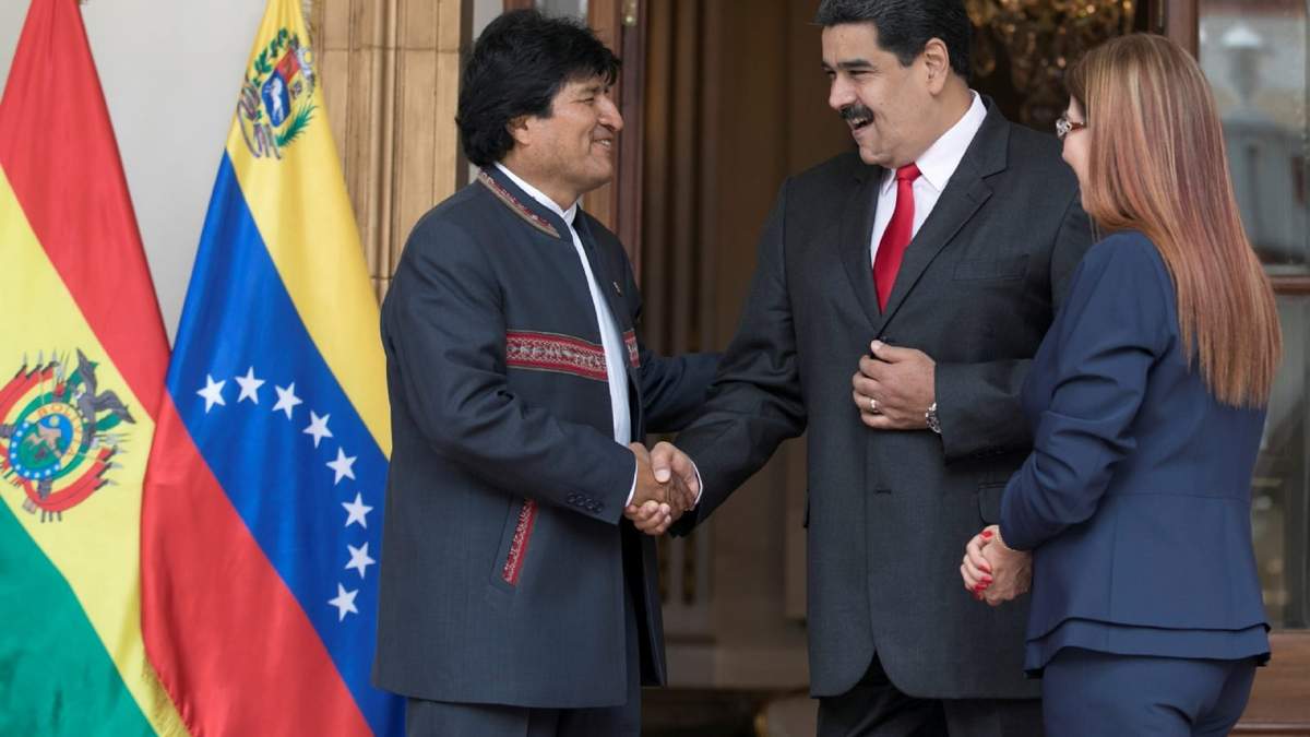 Evo Morales y Nicolás Maduro. Fuente: (Twitter)