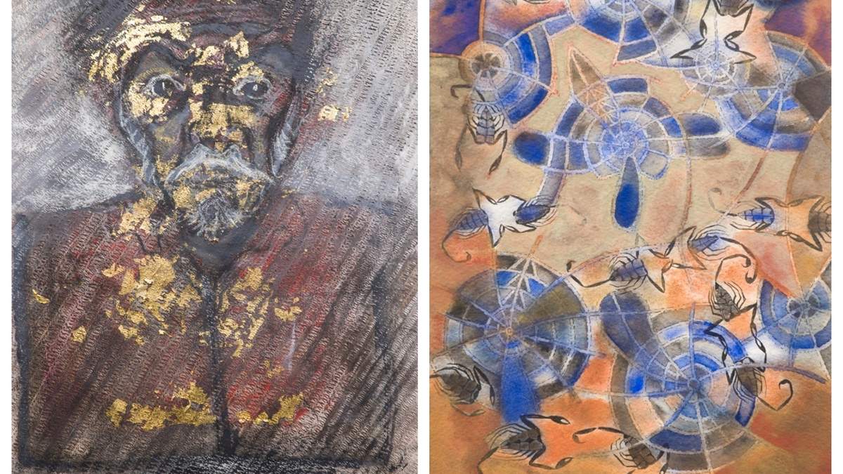"Autorretrato" y "Escorpiones azules", de Francisco Toledo