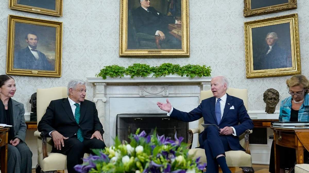 Los presidentes Andrés Manuel López Obrador y Joe Biden en la Casa Blanca
